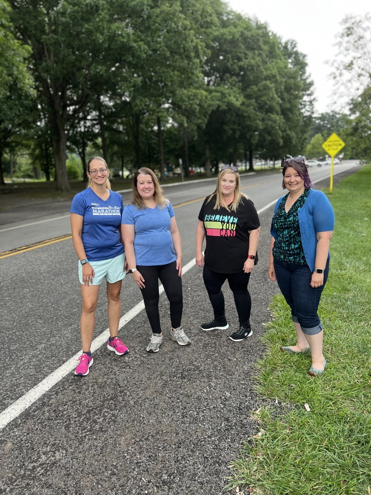 Christie Pham with her walking group in Pittsburgh.