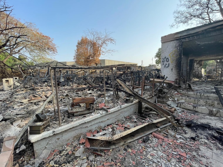 A sewing machine in a charred building in Be'eri is the only clue that it used to be a place where people could get their clothes tailored and altered.