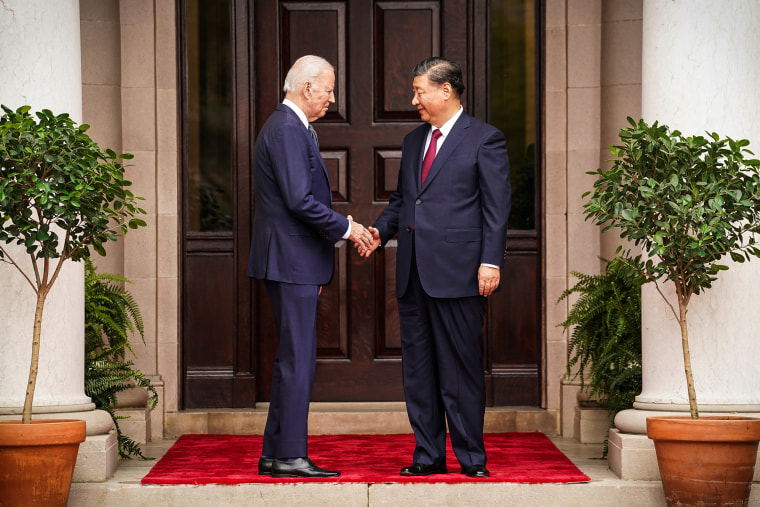 U.S. President Joe Biden meets with Chinese President Xi Jinping on the sidelines of APEC summit, in Woodside