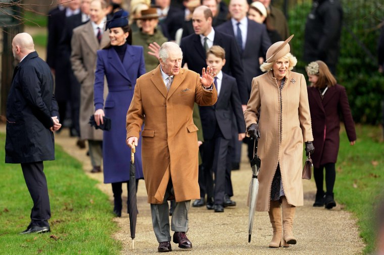 Britain's King Charles III waves