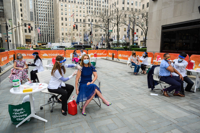 Covid vaccines on the plaza