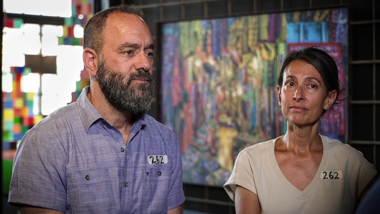 Jon Polin and Rachel Goldberg-Polin, parents of Hersh Goldberg-Polin, speak with NBC News’ Matt Bradley