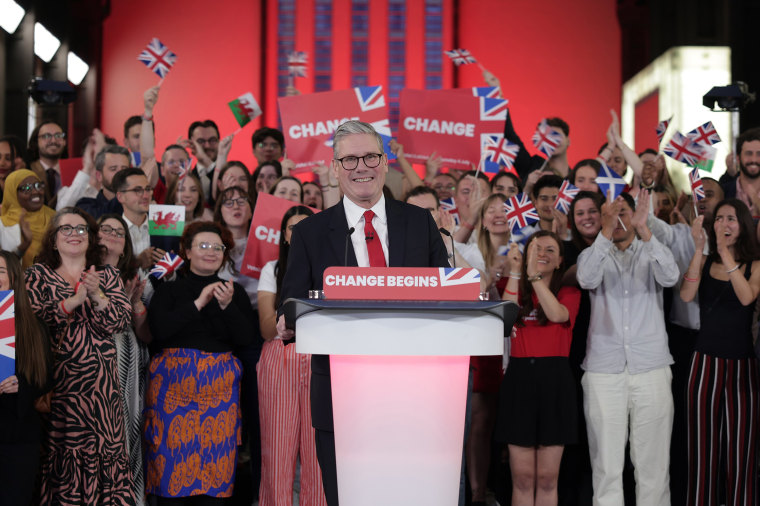 Image: Labour Leader Keir Starmer Celebrates Winning The 2024 General Election