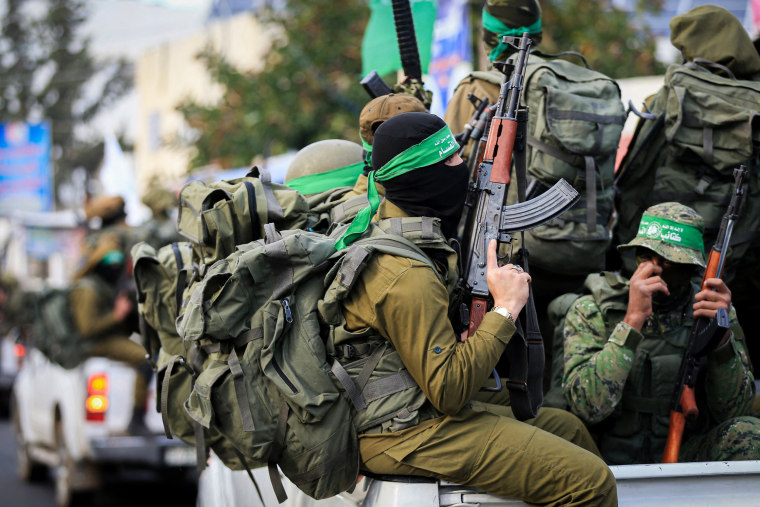 Palestinian Hamas militants.