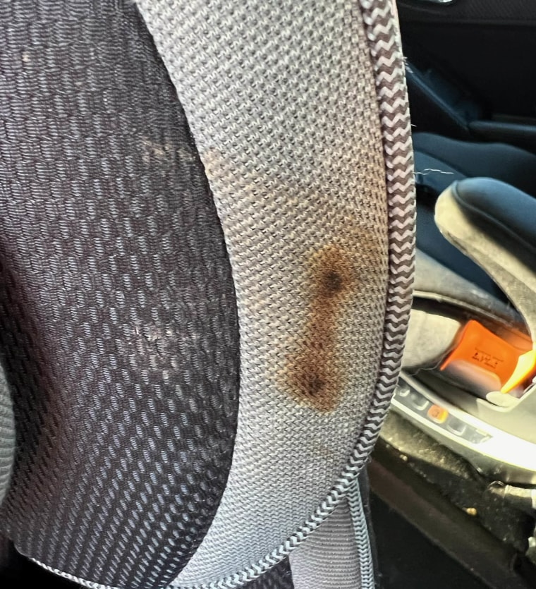 Car seat mirror fire warning