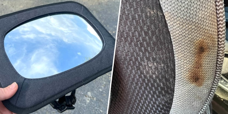 Car seat mirror fire warning