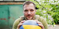 Dmytro Melnyk, 44, near the frontlines of Vovchansk, Ukraine on June 10, 2024.