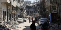 Rubble on the streets of Rafah, southern Gaza on June 23, 2024.