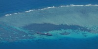 FILE PHOTO: Aerial view of the contested Second Thomas Shoal in the South China Sea
