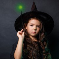 Girl dressed as a witch