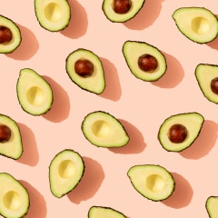 Pattern of halved avocados