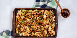 A vegetarian dinner all in one sheet pan is an easy way to commit to Meatless Monday.