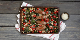 This Italian sausage dinner is incredibly easy, quick and only requires one sheet-pan.