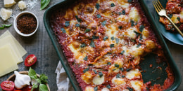 Baked Broken Lasagna Pasta with Spinach