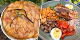 Mawa McQueen tuna salad and peach tart