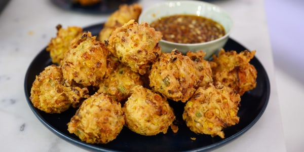 Chicken Adobo Corn Fritters