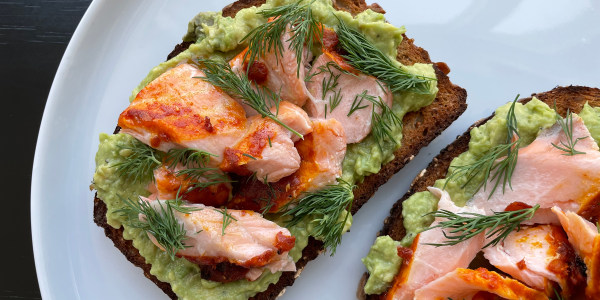 Leftover Salmon Avocado Tartines