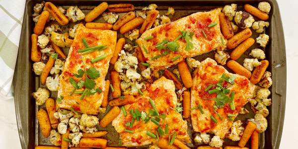 Sheet-Pan Harissa Salmon with Vegetables