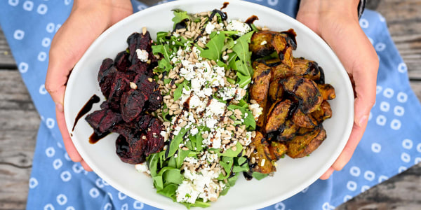 Roasted Beet Salad with Salmon