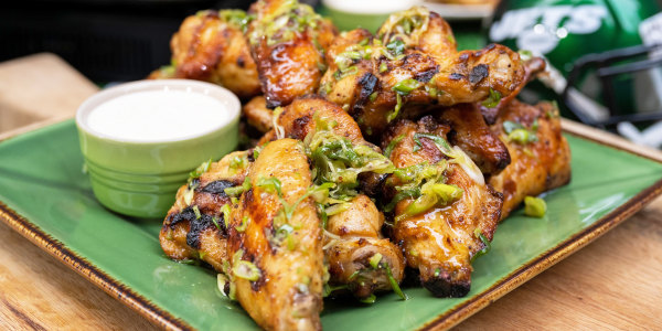 Charred Chicken Wings with Chermoula and White Sauce