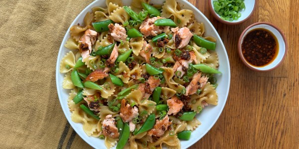 Chili Crisp Salmon Farfalle