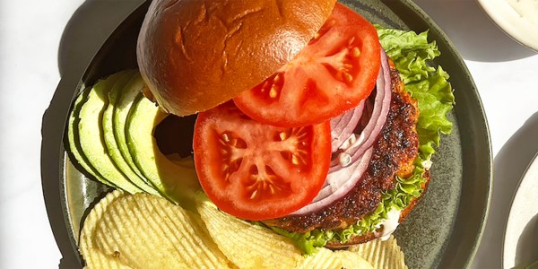 Blackened Shrimp Burgers with Lime Tartar Sauce