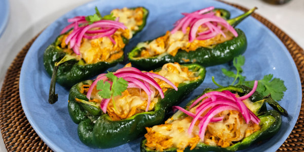 Truff Buffalo Chicken Stuffed Poblano Peppers