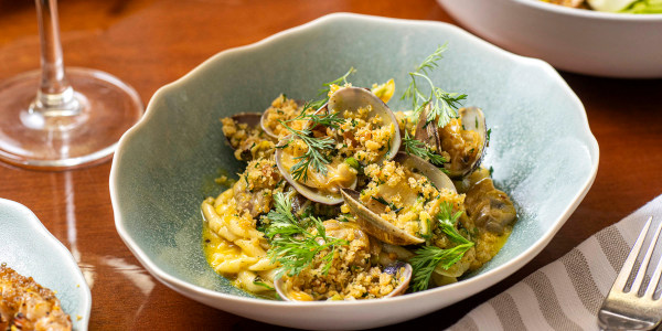 Pasta alle Vongole with Aji Amarillo and Cilantro