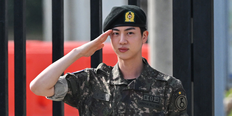 K-pop megastar Jin from BTS was discharged from his South Korean military service on June 12, AFP reporters saw, the first member of the band to complete the mandatory duty, freeing him up to fully resume musical activities. 