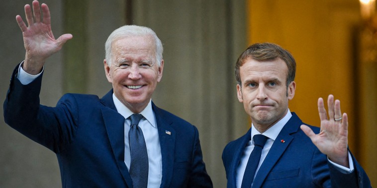 Joe Biden and Emmanuel Macron.