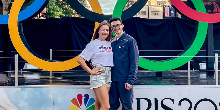 Tess McCracken and Stephen Nedoroscik in Paris for the 2024 Olympic Games.