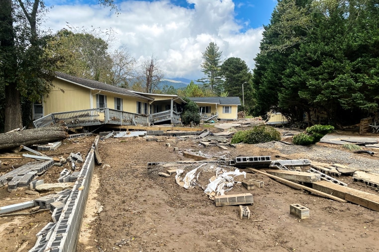 Damage from Hurricane Helene in Bakersville, N.C., on Oct. 4, 2024.