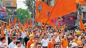 Photo: Getty Images : On the Ground: VHP supporters at a rally in Jadavpur, Kolkata