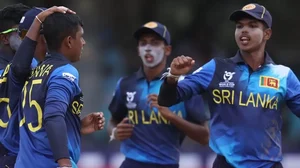 X/Sri Lanka Cricket : Sri Lanka players in action during their opening ICC U-19 Cricket World Cup 2024 match against Zimbabwe in Kimberly, South Africa