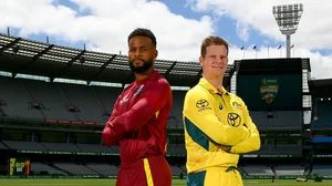 Photo - Cricket Australia : Australia captain Steve Smith (right) with his West Indies counterpart Shai Hope.