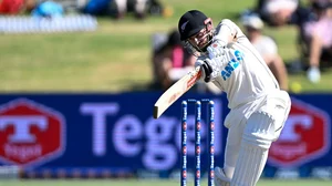 AP Photo/Andrew Cornaga : Kane Williamson of New Zealand bats during the first day of the first test between New Zealand and South Africa at Bay Oval, Mt Maunganui.