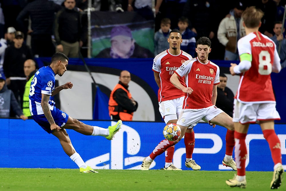 AP : Champions League 2023-24, Round of 16 tie sees FC Porto take on Arsenal.