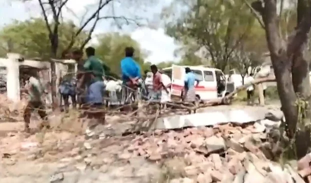 The blast took place at a factory in Tamil Nadu's Vembakottai on Saturday.
 - Screen grab from video posted on X/ANI