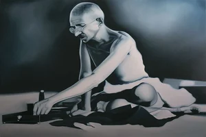 Gandhi, artwork by Riyas Komu
