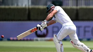 AP Photo/Andrew Cornaga                   : South Africa's David Bedingham bats against New Zealand on day one of their 2nd test in Hamilton.
