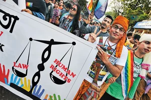 Photo: Getty Images : Settling For Nothing Less: Queer people at a Rainbow Pride Walk demand for equal legal, social and medical rights, Kolkata 2016
