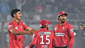 X/ @BPLofficialT20 : Fortune Barishal players celebrating a wicket in BPL 2024.