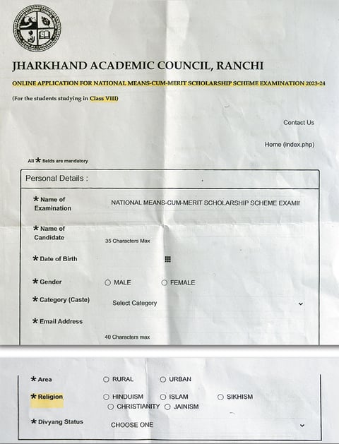 Erased Identity: The Jharkhand Academic Council, in its latest online scholarship application form, has no column for Adivasis