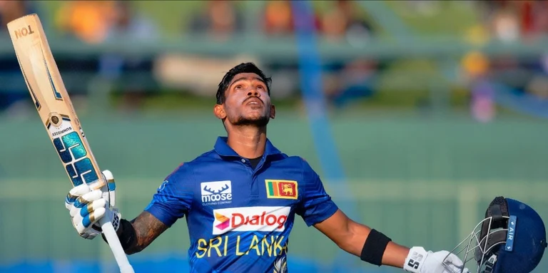 Pathum Nissanka became the first Sri Lankan player to hit an ODI double century. - X/ @CricCrazyJohns