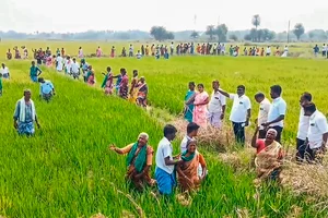 | Photo: PTI : Protest against Parandur Airport project