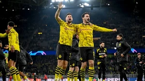 (Photo: X| Borrusia Dortmund) : Borussia Dortmund celebrates a 2-0 win over PSV Eindhoven to enter the quarterfinals of the Champions League 2024 on March 13, Wednesday in Dortmund, Germany. 