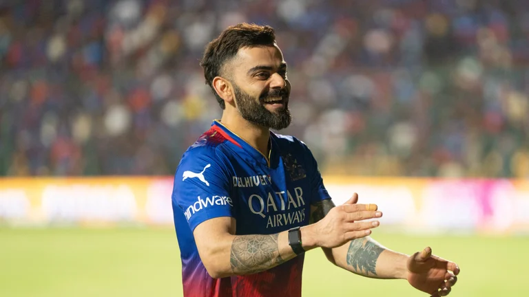 Virat Kohli scored 77 runs off just 49 balls to help Royal Challengers Bengaluru beat Punjab Kings in match 6 of Indian Premier League 2024. - X/Indian Premier League