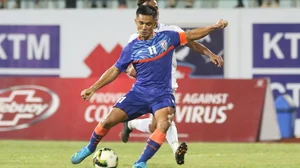 File Photo : Sunil Chhetri made his India debut on June 12, 2005, in a friendly match against Pakistan in Quetta. In 149 appearances so far, he has scored 93 goals.