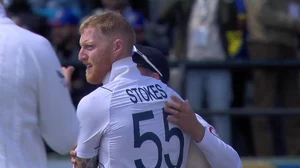Photo: X/ @CricCrazyJohns : England captain Ben Stokes celebrating with teammates after taking the wicket of Rohit Sharma on Day 2 of the 5th Test in Dharamsala.