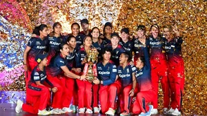 (Photo: X | CSK) : Royal Challengers Bangalore celebrates their maiden title win at the 2024 Women's Premier League on March 17. 
